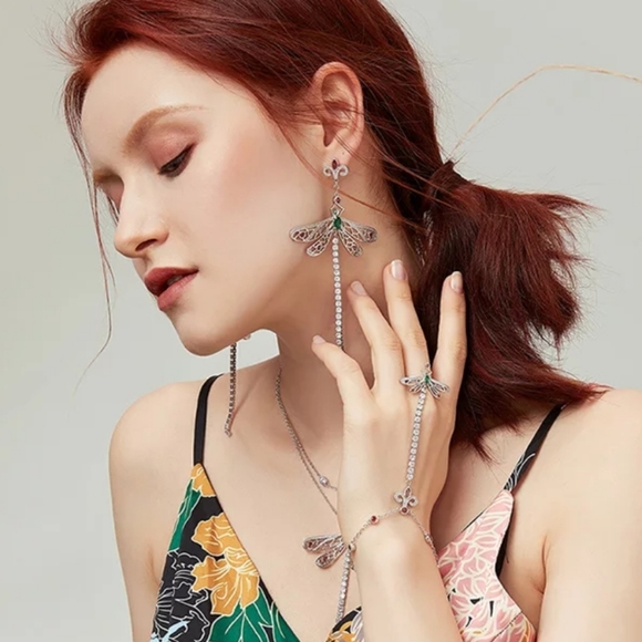 💎NEW💎PLATINUM PLATED FINGER BRACELET - Picture 5 of 7